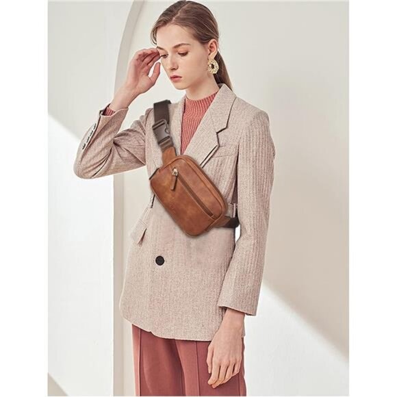 Belt Bag for Women PU Leather Fanny Pack Crossbody Waist Bags - Picture 2 of 7